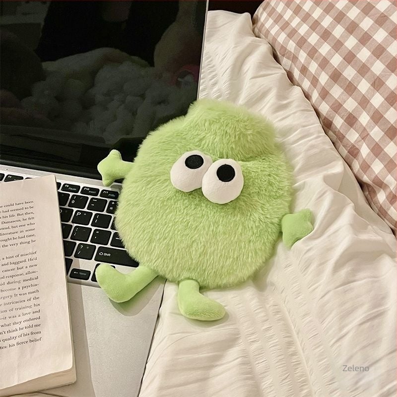 Bočica za vruću vodu na punjenje vodom, flanel, sladak crtani stil, grijač za ruke, 100 g