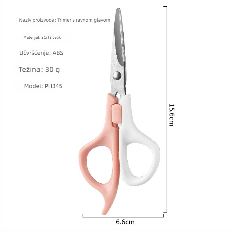 Set škara za kosu za bebe: ravne škarice, škarice za zgušnjavanje s 20 zubiju i češalj; zgušnjavanje 15-25