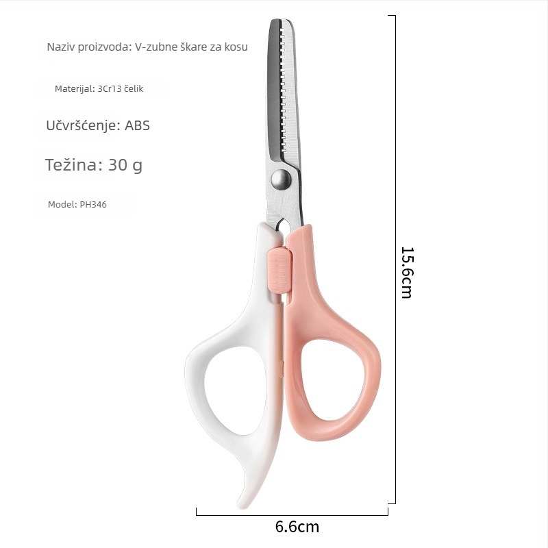 Set škara za kosu za bebe: ravne škarice, škarice za zgušnjavanje s 20 zubiju i češalj; zgušnjavanje 15-25