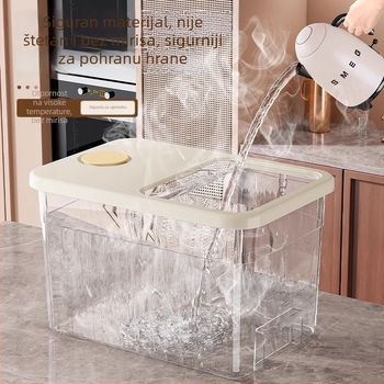 Kutija za skladištenje riže s hermetičkim zatvaranjem, otporna na vlagu i štetnike; kapacitet 10 L; PP plast; brend Star Saint; mogućnost tiska loga; bilježenje datuma