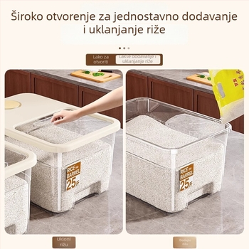 Kutija za skladištenje riže s hermetičkim zatvaranjem, otporna na vlagu i štetnike; kapacitet 10 L; PP plast; brend Star Saint; mogućnost tiska loga; bilježenje datuma