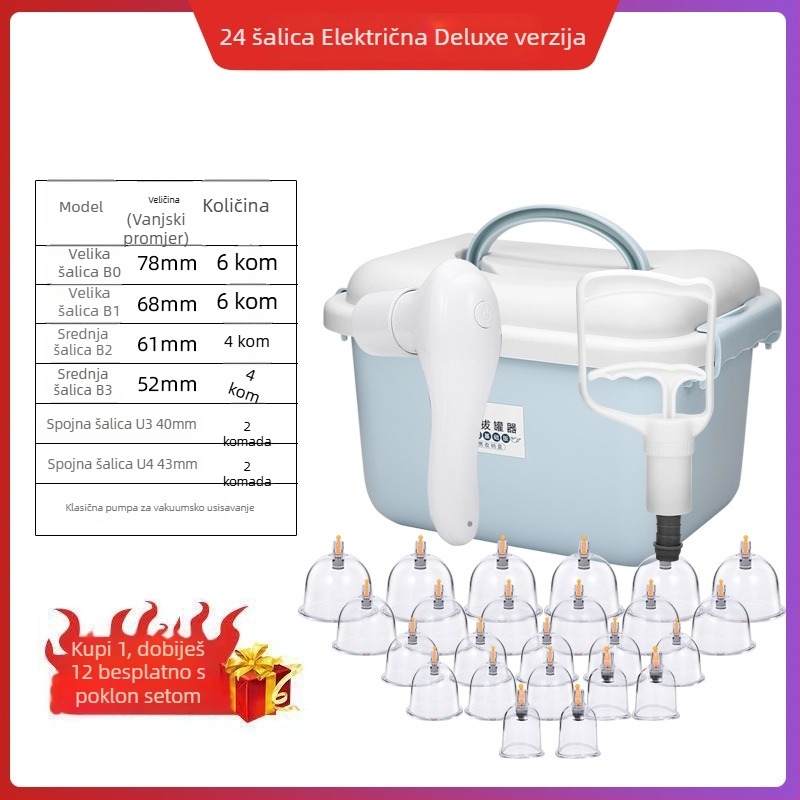Kangji vakuumski set za cupping, 10 kom., plastika, 1 kg