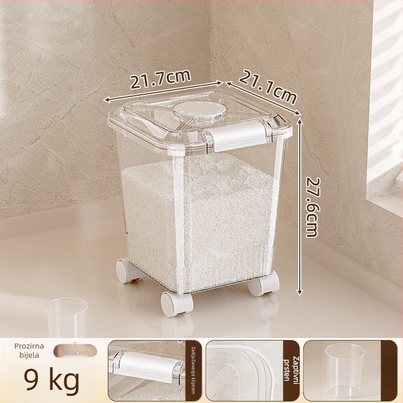 Spremnik za rižu, otporan na vlagu i štetnike (PP plast, kapacitet 10L+, Mabalo/maibaolong)