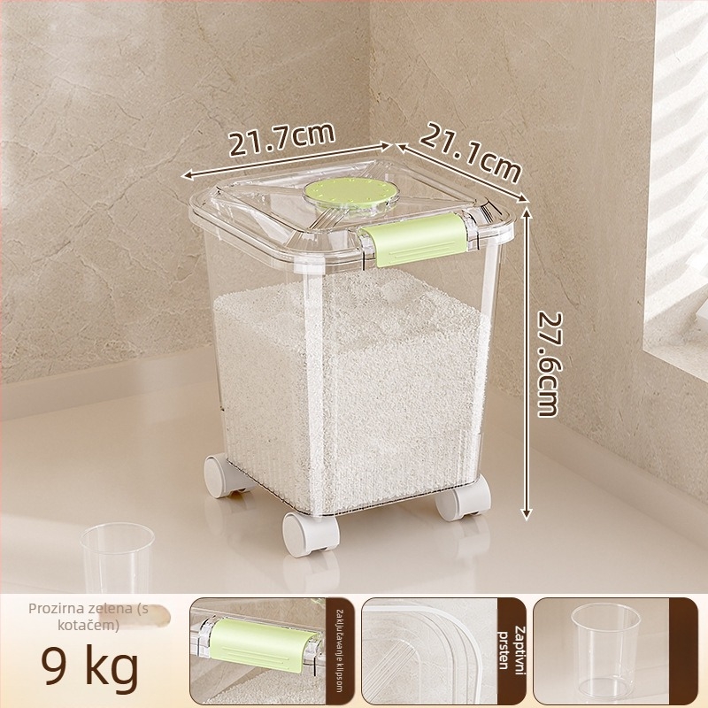 Spremnik za rižu, otporan na vlagu i štetnike (PP plast, kapacitet 10L+, Mabalo/maibaolong)