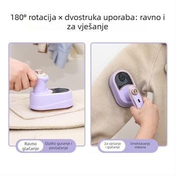 Dva u jednom parno glačalo za odjeću – mokro i suho glačanje, sklopivi prijenosni ručni dizajn, 40W, 110–240V, kapacitet <0,8 L, drugo podešenje temperature