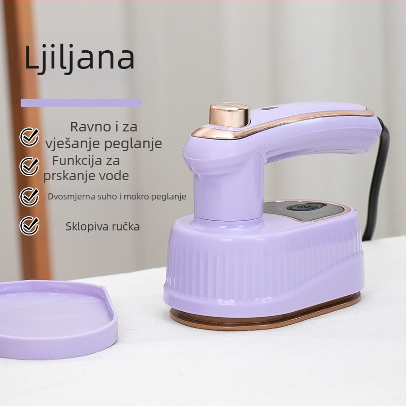 Dva u jednom parno glačalo za odjeću – mokro i suho glačanje, sklopivi prijenosni ručni dizajn, 40W, 110–240V, kapacitet <0,8 L, drugo podešenje temperature