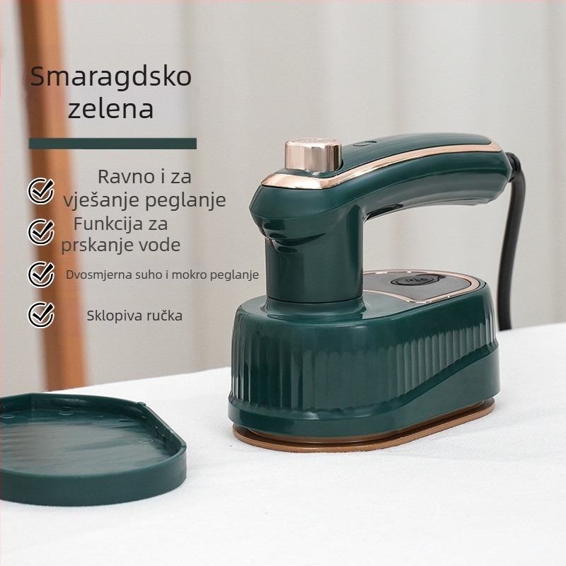 Dva u jednom parno glačalo za odjeću – mokro i suho glačanje, sklopivi prijenosni ručni dizajn, 40W, 110–240V, kapacitet <0,8 L, drugo podešenje temperature
