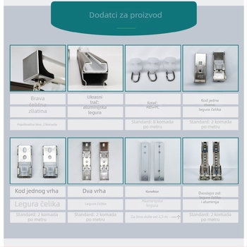 Qingling tračnica za zavjese od aluminijske legure – tih rad, model Q100, prilagodljiva, moderni minimalistički stil