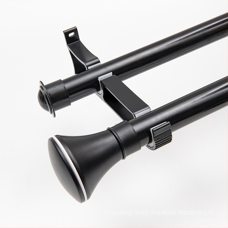 Set zavjesnih šipki s rimskom šipkom, jednoručne i dvostruke šipke, aluminijski nosači, moderan minimalistički stil, prilagodljivo