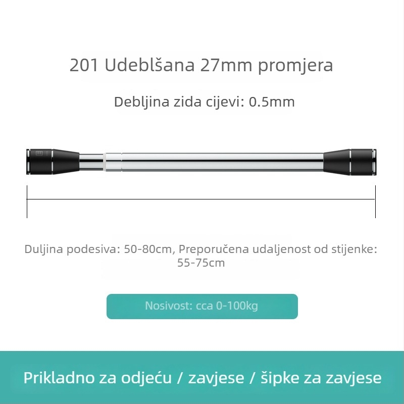 Epai teleskopska šipka za odjeću od nehrđajućeg čelika — za sušenje na balkonu, moderni minimalizam, lansirano 2020.