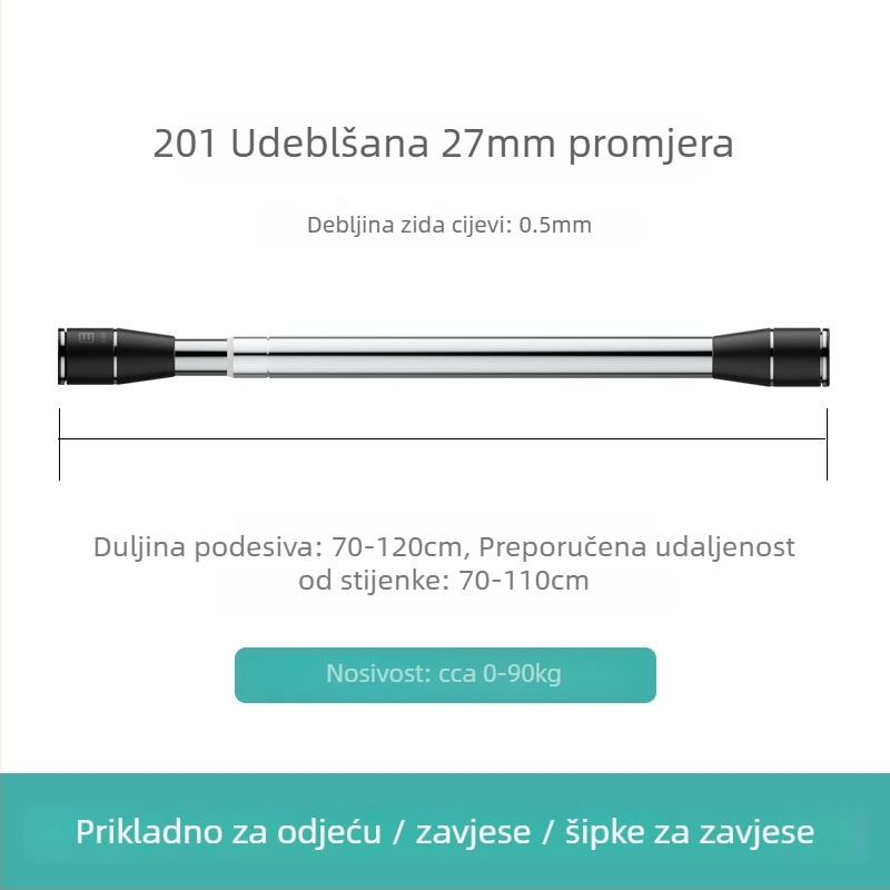 Epai teleskopska šipka za odjeću od nehrđajućeg čelika — za sušenje na balkonu, moderni minimalizam, lansirano 2020.