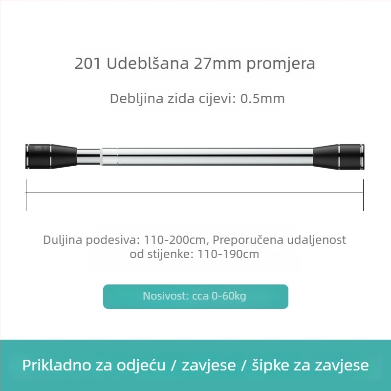 Epai teleskopska šipka za odjeću od nehrđajućeg čelika — za sušenje na balkonu, moderni minimalizam, lansirano 2020.