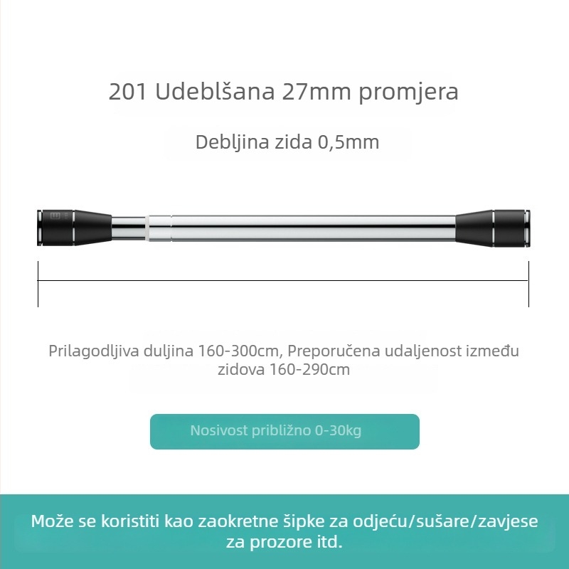 Epai teleskopska šipka za odjeću od nehrđajućeg čelika — za sušenje na balkonu, moderni minimalizam, lansirano 2020.