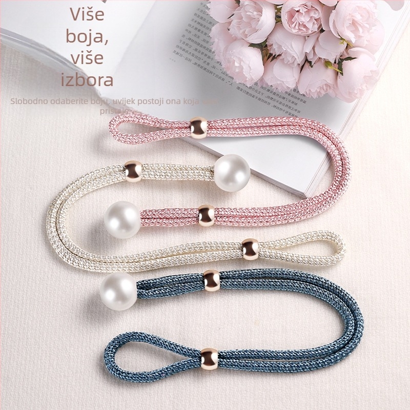 Par bisernih zavjesnih kopča — moderan minimalistički stil, poliester PVC