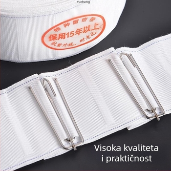 Zavjese trake od tkanine s kukicama, strojno pranje, debele trake, dodaci za zavjese