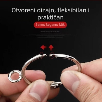 Metalni zavjesni prsten – kružna petlja za rimsku šinu, moderan minimalistički stil, prilagodljiv.