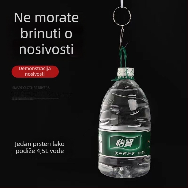 Metalni zavjesni prsten – kružna petlja za rimsku šinu, moderan minimalistički stil, prilagodljiv.