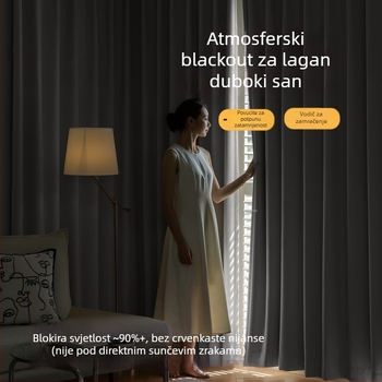 Dvoslojna AB Chenille zavjesa za prozor za dnevni boravak, spavaću sobu i ured — poliester, 90–100% blokiranje svjetla, prugasti/monofoni uzorak
