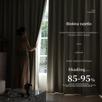 Dvostrane Chenille zavjese, poliesterska tkanina Jacquard, zatamnjenje 70–90%, prugasti uzorak, strojno pranje