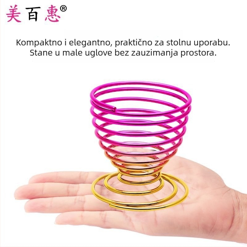 Držač za puder i skladišni stalak za šminku – Ugljična čelik, 0.062 kg, Maybewei, Metalna žična konstrukcija