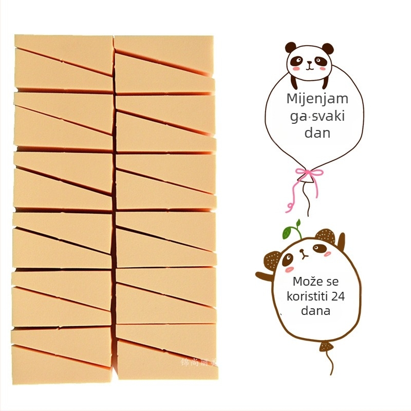 Parry mokra pudrena puff, hidrofilična bez lateksa, oblici trokut i trapez, paket od 24 komada, jednokratna upotreba