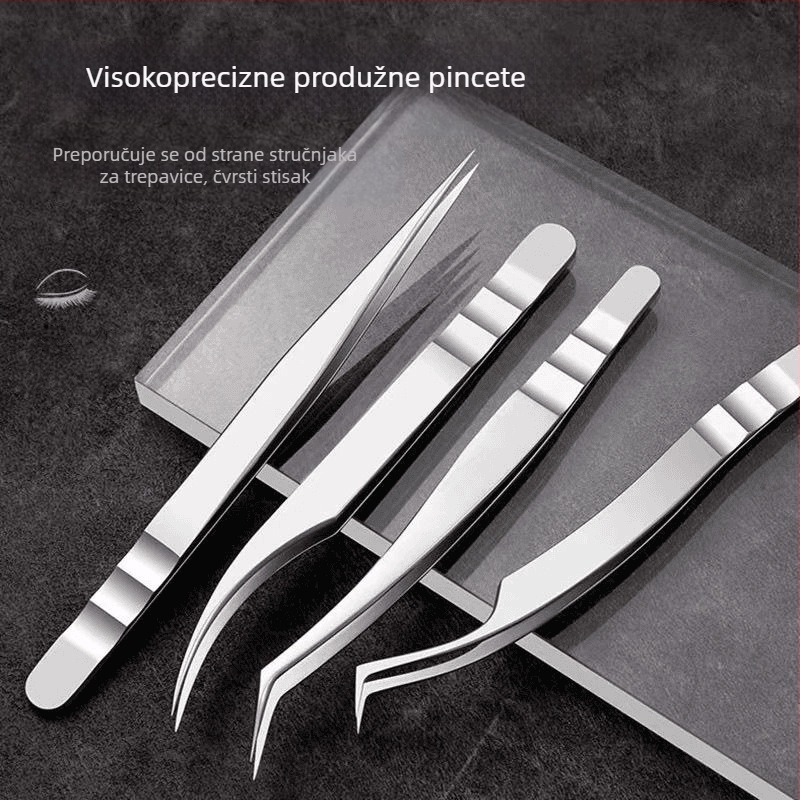 Pinceta za trepavice za grafting, nehrđajući čelik, antistatikički