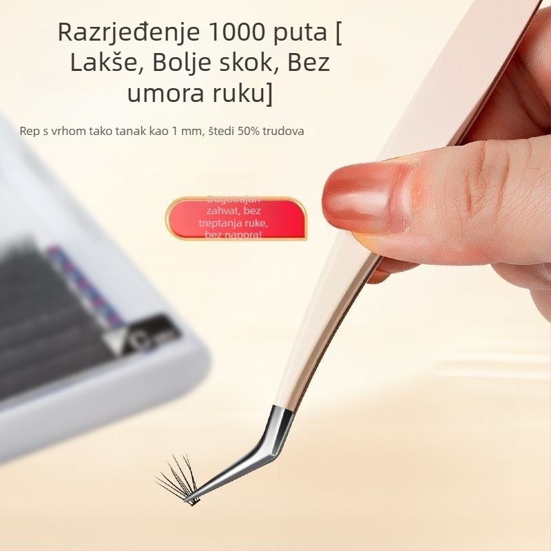 Pinzete za trepavice i set alata za produljenje trepavica, visoka preciznost od nehrđajućeg čelika, Six Six Beauty