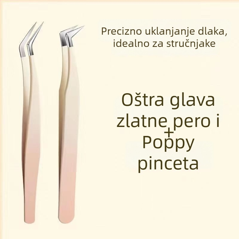 Pinzete za trepavice i set alata za produljenje trepavica, visoka preciznost od nehrđajućeg čelika, Six Six Beauty
