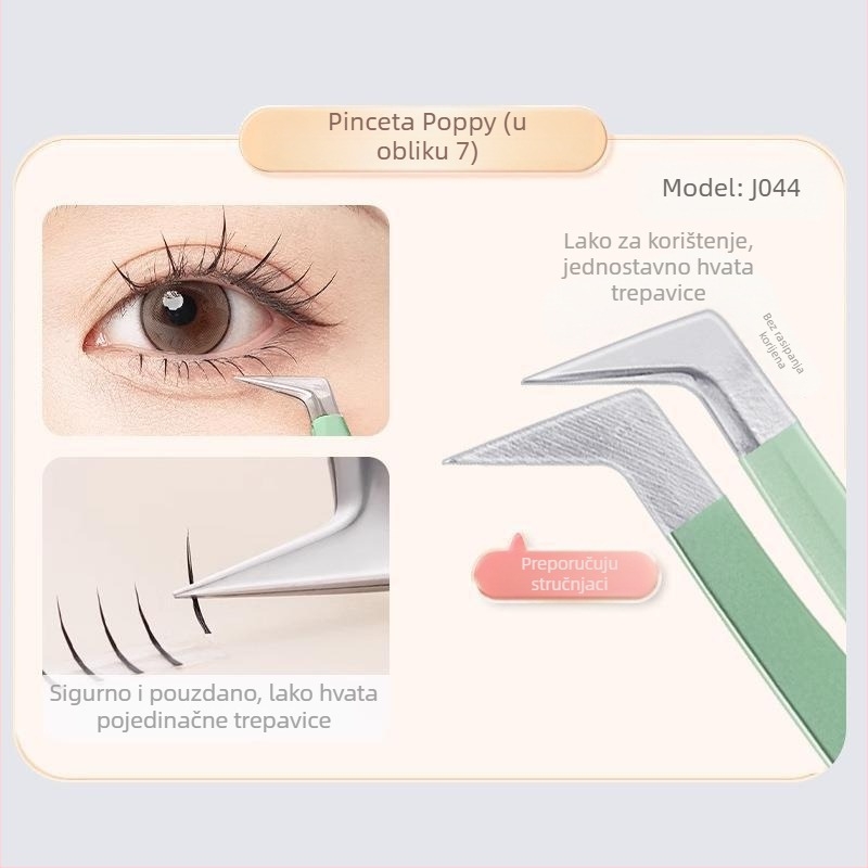 JONBOS nehrđajuće čelične pinze za lažne trepavice – pinze za grafting trepavica, alat za početnike, Jin Yu kliješta za nastavnike trepavica