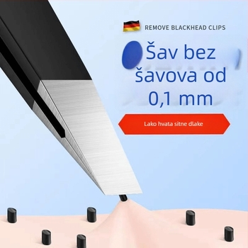 Liuliu beauty plošćasta pinceta od nehrđajućeg čelika – višenamjenski alat za njegu lica: uklanjanje dlaka, oblikovanje obrva i uvrtanje lažnih trepavica