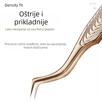 Visoko precizne pinzete za trepavice – profesionalni alati za nanošenje umjetnih trepavica, komplet za početnike, nehrđajući čelik, Yin color branda, ovlaštena privatna marka