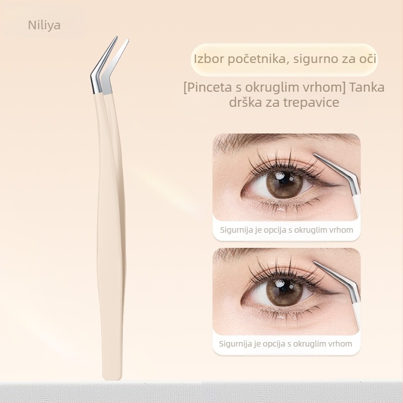 Niliya kliješta za lažne trepavice – precizni alat od nehrđajućeg čelika za početnike