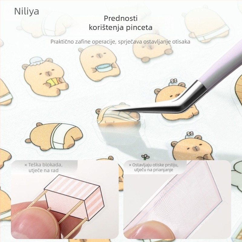 Set pinceta za trepavice: šiljaste vrhove pincete, ručka od srednjeg ugljičnog čelika, vrhovi od visokougljičnog čelika, pincete za priručnik, precizne pincete za trepavice
