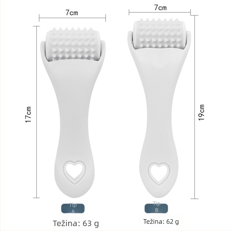 Silikonski valjak za masažu lica, ručni, bez električne energije, s izmjenjivim valjkom, za masažu lica i podizanje