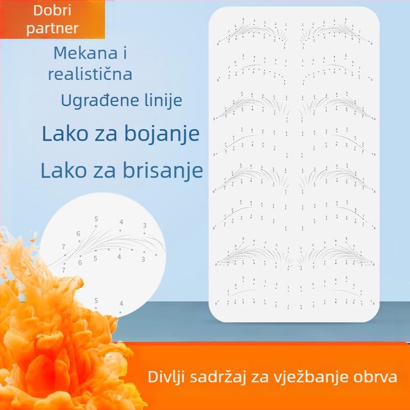 Koža za praksu tetoviranja obrva, mekana silikonska tekstura, za početnike. Uvoz: Ne; Univerzalna upotreba.