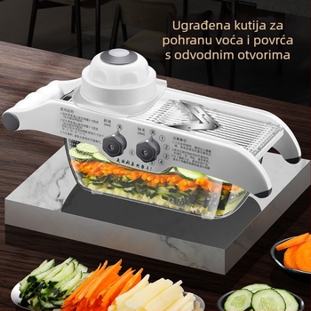 Višenamjenski rezac za povrće — ABS+420 čelik, brend AKL, mogućnost printanja logotipa, prilagodba, moderan minimalistički stil