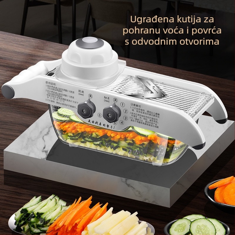 Višenamjenski rezac za povrće — ABS+420 čelik, brend AKL, mogućnost printanja logotipa, prilagodba, moderan minimalistički stil