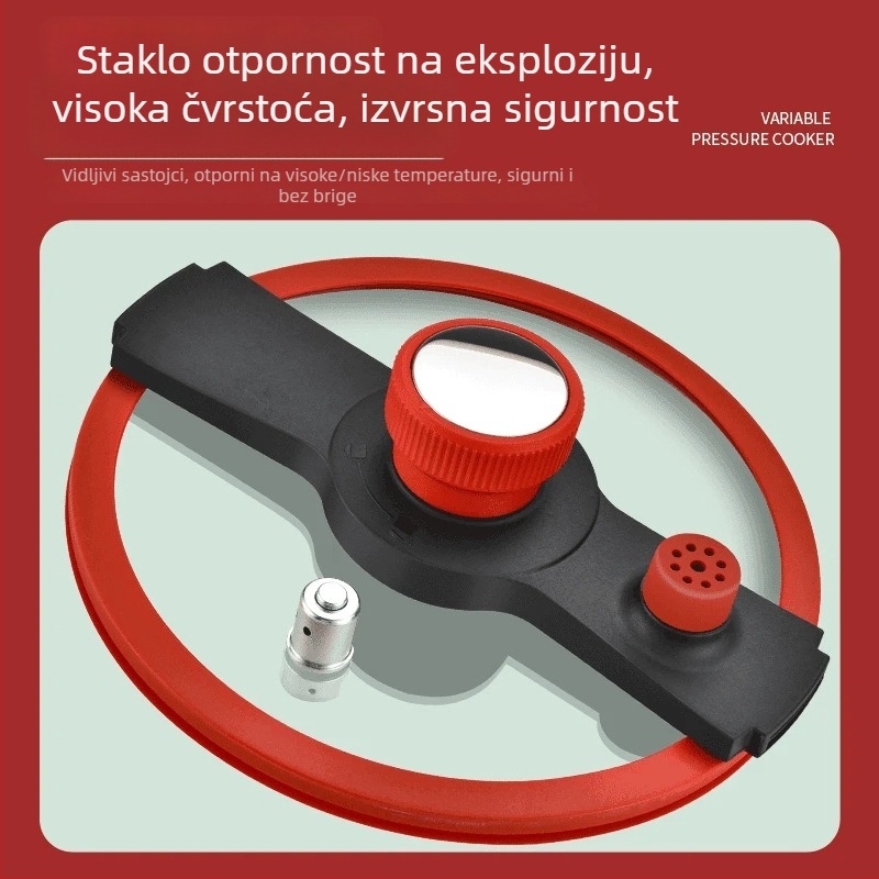 Emajlirani lonac za juhu od željeza s dvostrukim ručkama, kapacitet 5 L ili više, stakleni poklopac, kompatibilan s plinskim i indukcijskim pločama