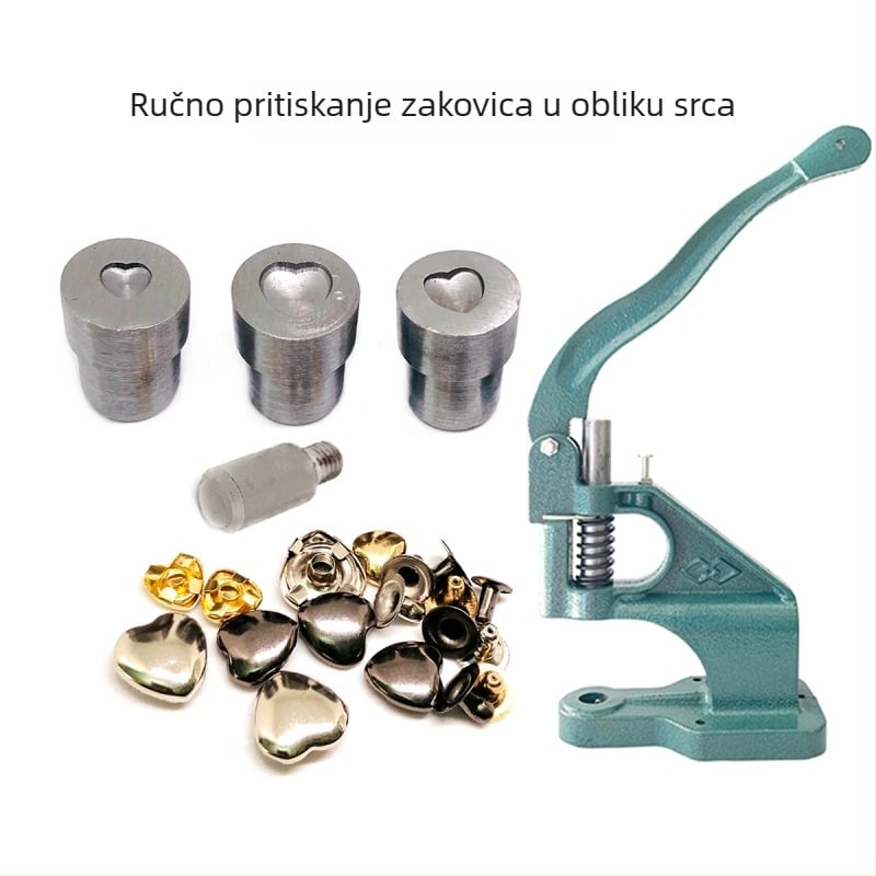 Oblik srca za pritiskanje zakovica od kože – DIY, pogodna za cipele, šešire, kaiševe, torbe i odjeću