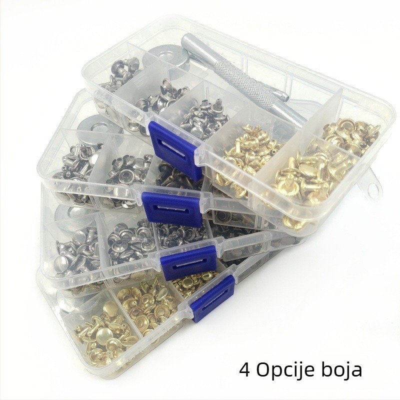 Set alata za ugradnju dvostrukih zakovnica, 120 komada, za kožu i odjeću — Xinghu