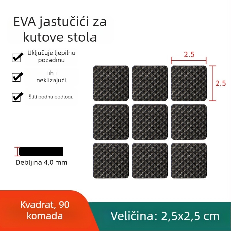 EVA pjena samoljepljivi protuklizni podmetači za stolove i stolice, amortiziraju šokove i otporni na habanje