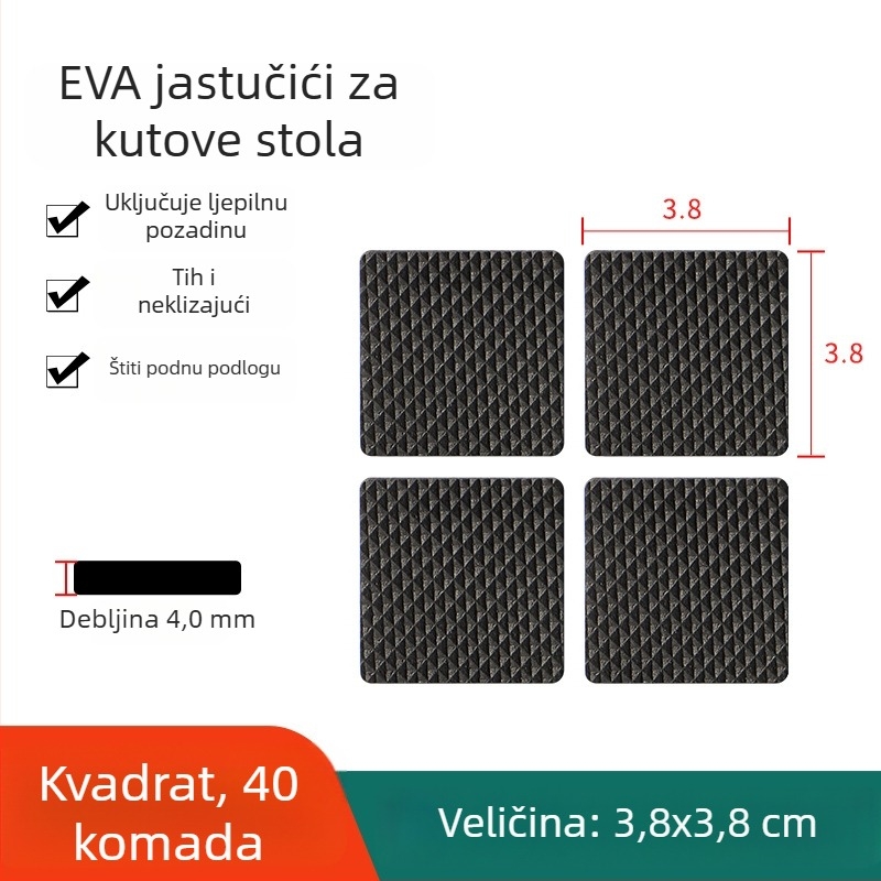 EVA pjena samoljepljivi protuklizni podmetači za stolove i stolice, amortiziraju šokove i otporni na habanje