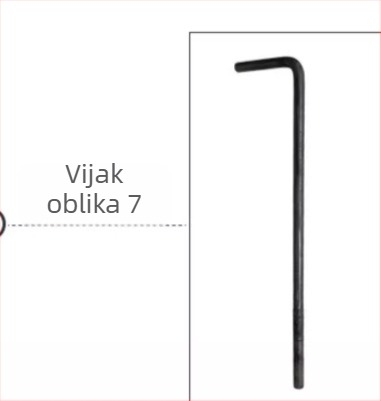 Huilin sidreni vijci za dizalice: oblici 7 i 9, L-oblik, M2416 ugrađeni vijci; Q235 ugljični čelik; čvrstoća 12.9; međunarodni standard; klasa A