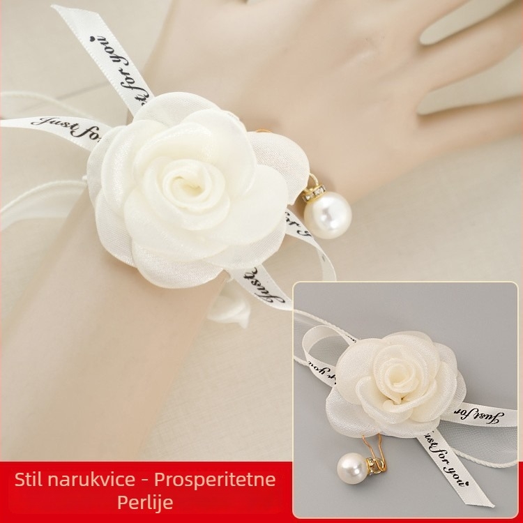 Korejskog stila ručno izrađeni cvijet za zglob za vjenčanje od tkanine