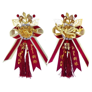 Vjenčani corsage s dragonom i feniksom za mladenku i mladoženju, kineskog stila broš i rever kapica, legura s umjetnim jadeom