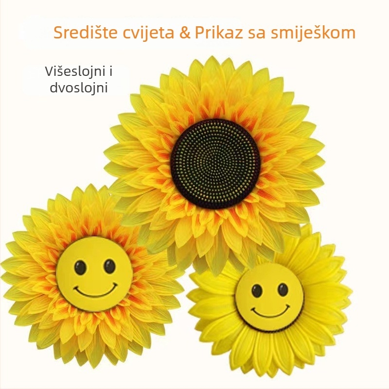 Ručni rekvizit za ples sa suncokretom — svilen cvijet; za vjenčanja, vanjske prostore, foto rekvizite, kućnu dekoraciju
