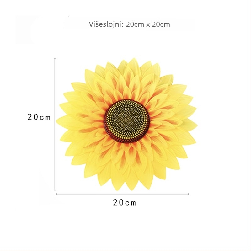 Ručni rekvizit za ples sa suncokretom — svilen cvijet; za vjenčanja, vanjske prostore, foto rekvizite, kućnu dekoraciju