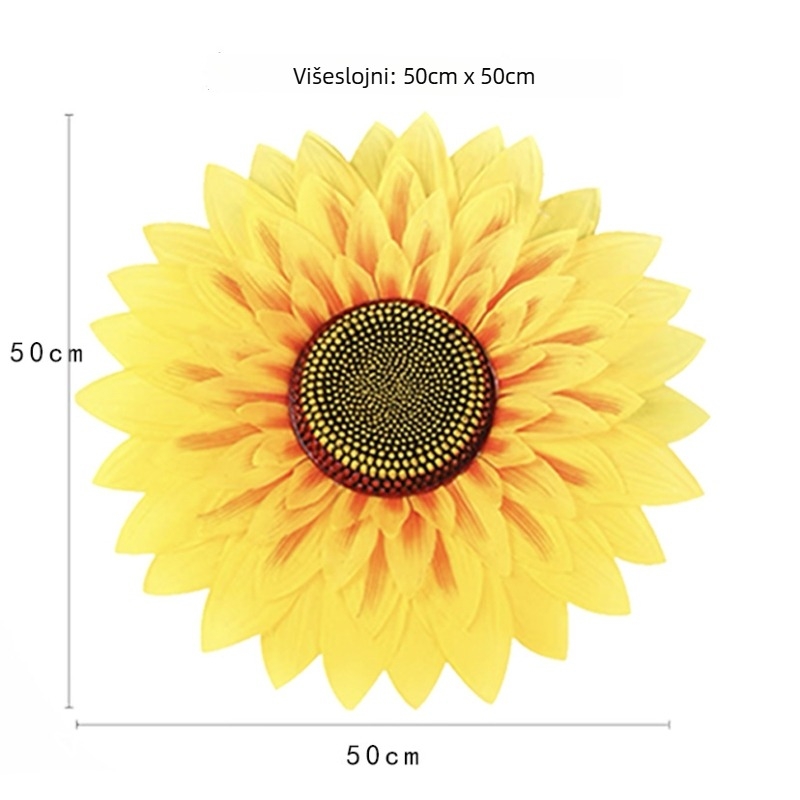 Ručni rekvizit za ples sa suncokretom — svilen cvijet; za vjenčanja, vanjske prostore, foto rekvizite, kućnu dekoraciju
