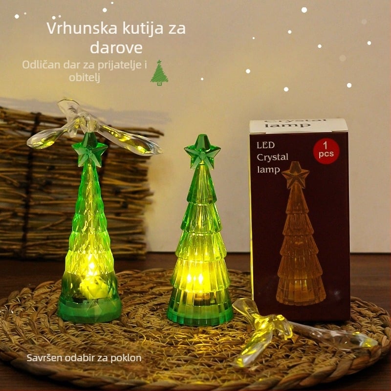 Kristalna ptica noćna svjetiljka za božićno drvce – plastično tijelo; Marka: Three springs; Stil: Drugo; Pogodno za Božić