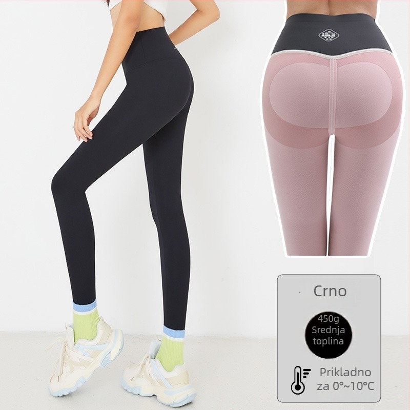 Legice u stilu ajkule s fleece podstavom, najlon-spandeks smjesa, duljina 9/10, Barbie uzorak, podizanje stražnjice